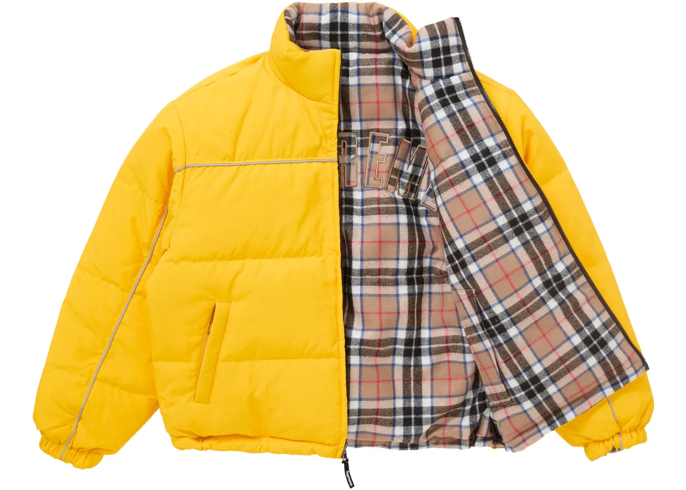 Мужская куртка-пуховик двусторонняя Supreme, Yellow — фото 2