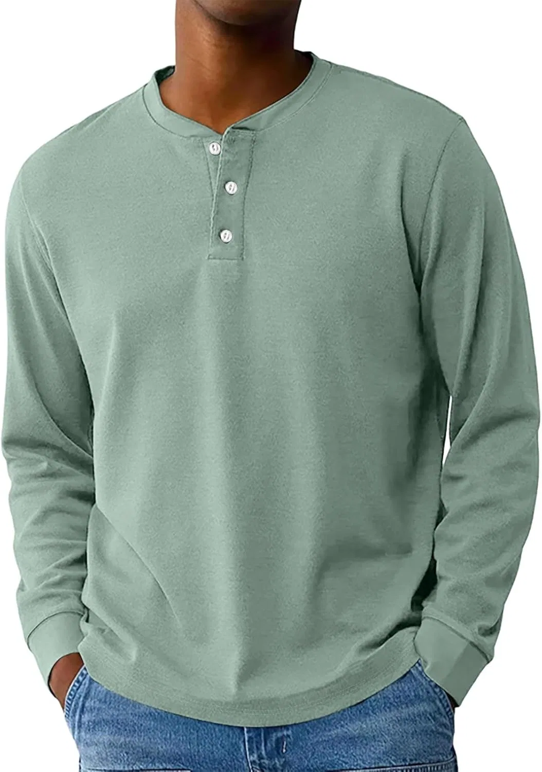 Мужская футболка поло с длинным рукавом, Light Green