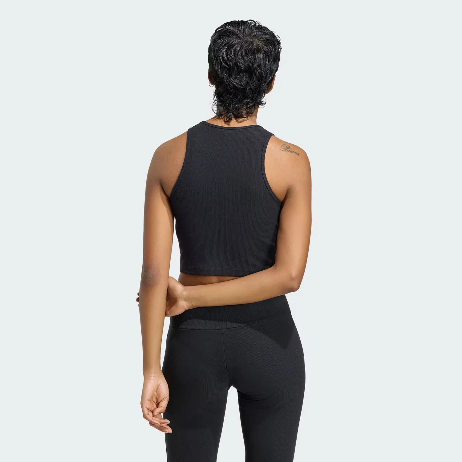 Женская майка в рубчик Essentials Rib Tank Top Adidas Originals, черный — фото 2