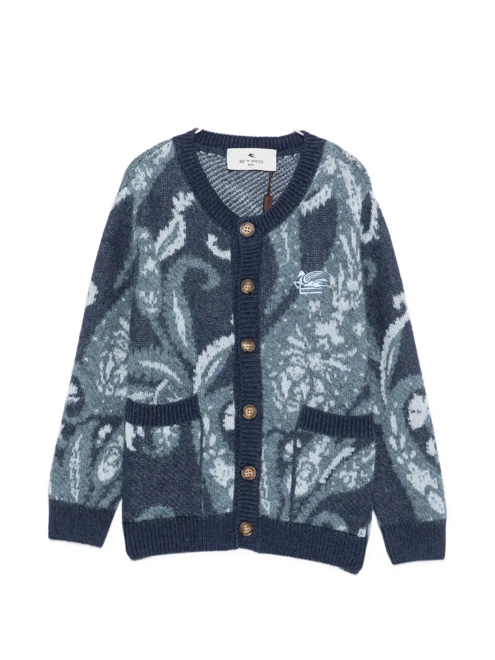 Кардиган с принтом пейсли Etro Kids, синий