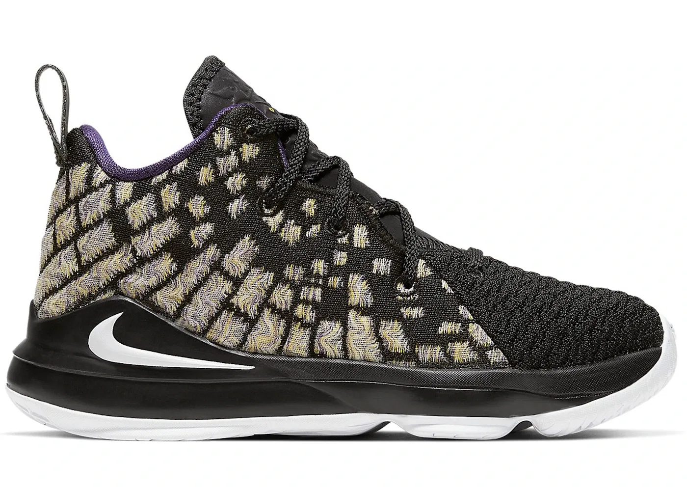 Детские кроссовки для мальчиков Nike LeBron 17, Black/White-Eggplant-Amarillo