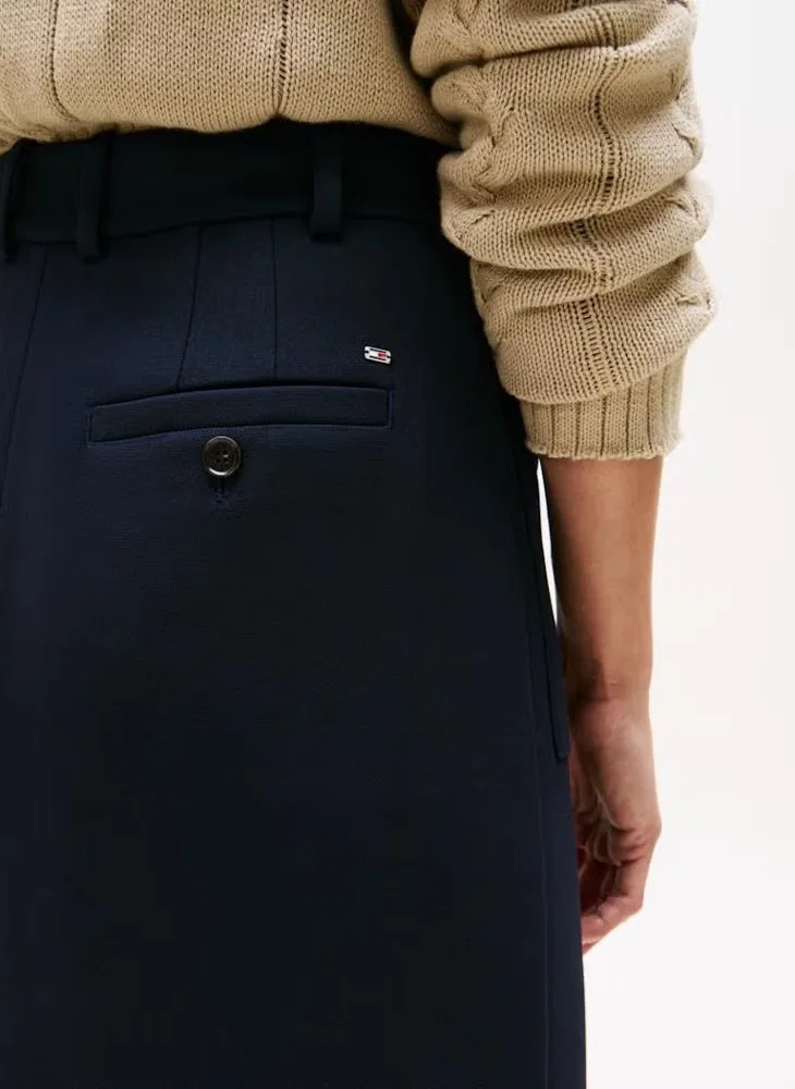 Юбка-миди со шлицей Tommy Hilfiger, синяя — фото 3