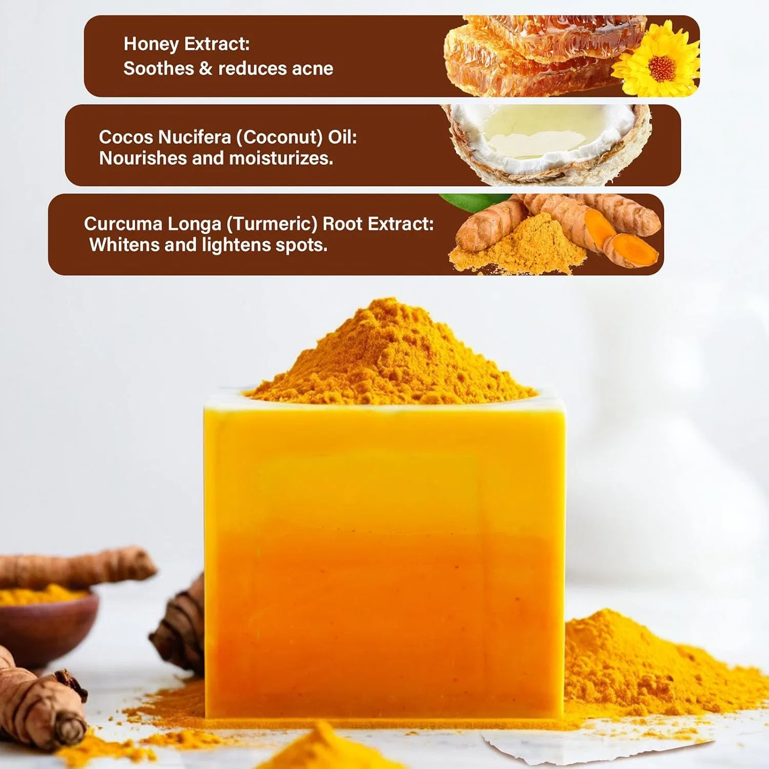 Туалетное мыло Turmeric Honey Soap, BSMKCL, 100 г — фото 3