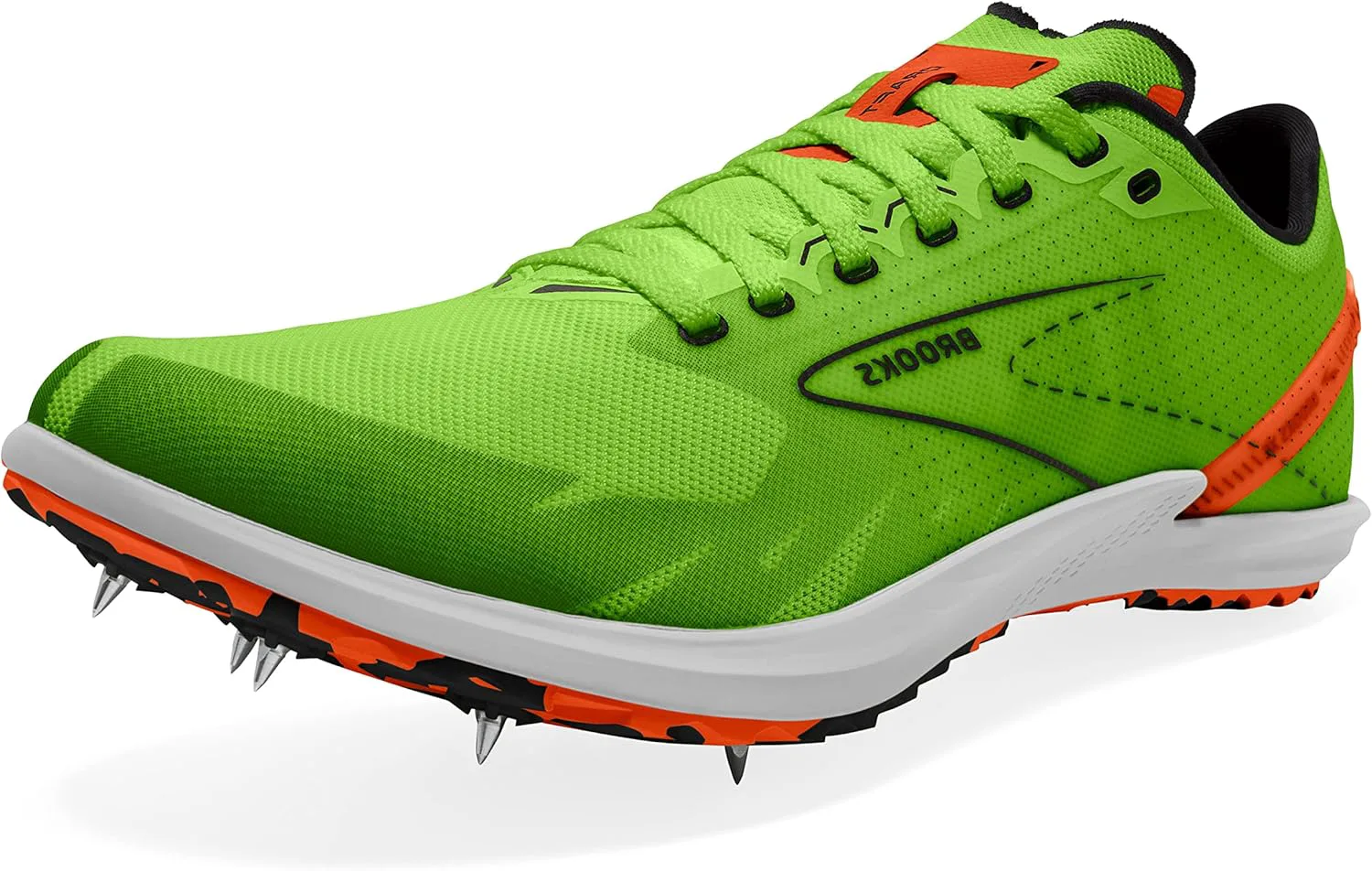 Беговые кроссовки Brooks Draft XC без шипов с поддержкой для кросс-кантри, зеленый/оранжевый/белый — фото 2