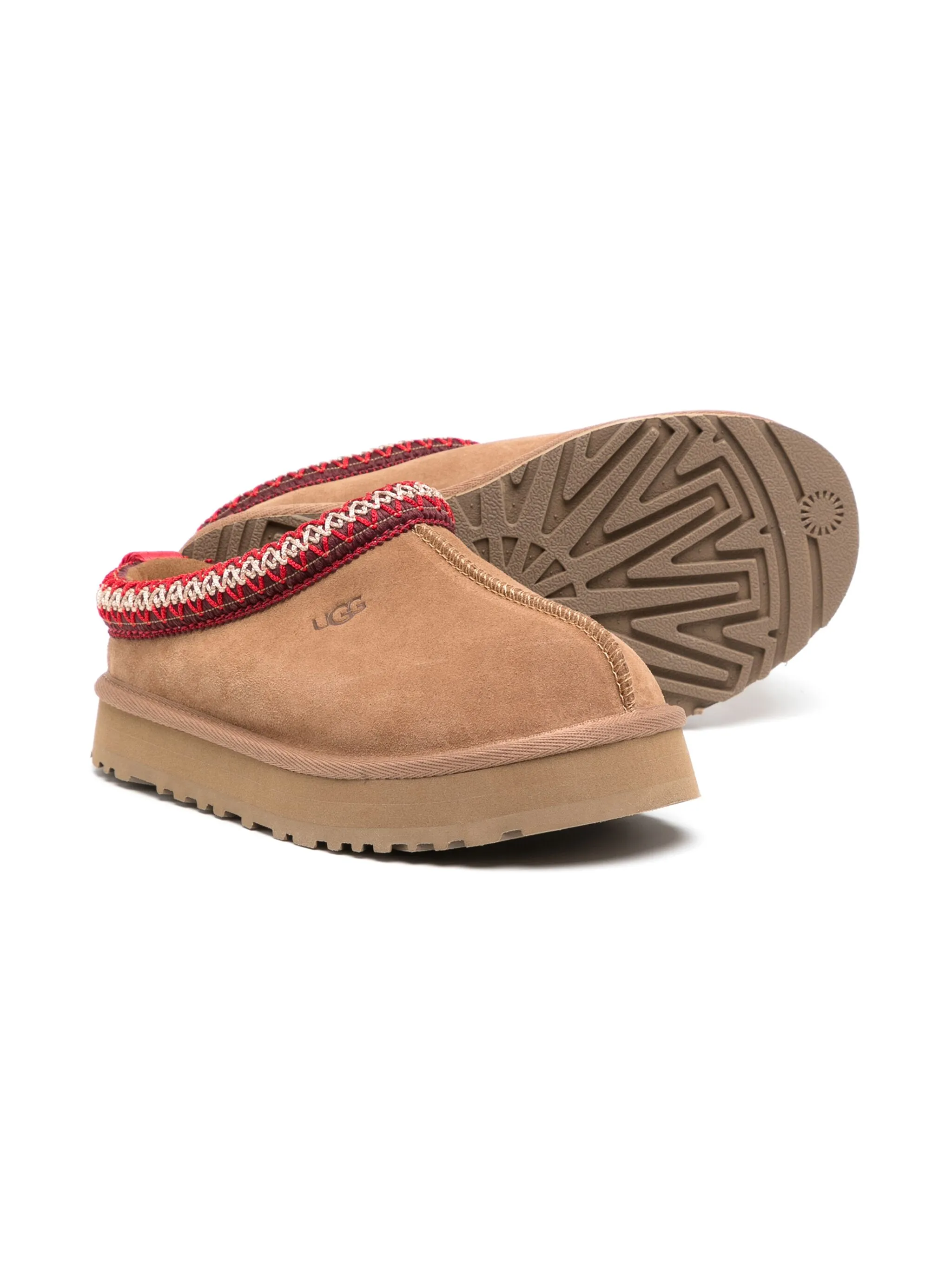 Слиперы с тисненым логотипом Ugg Kids, коричневый — фото 2