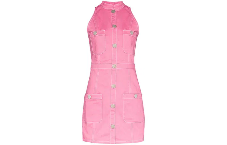 Платье без рукавов с пуговицами BALMAIN, Pink