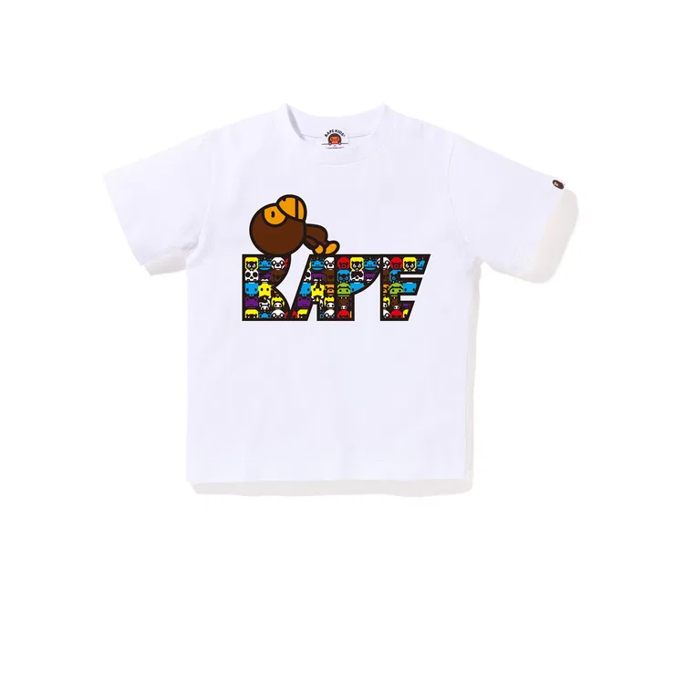 Детская футболка с круглым вырезом A BATHING APE, Black Bkx — фото 3