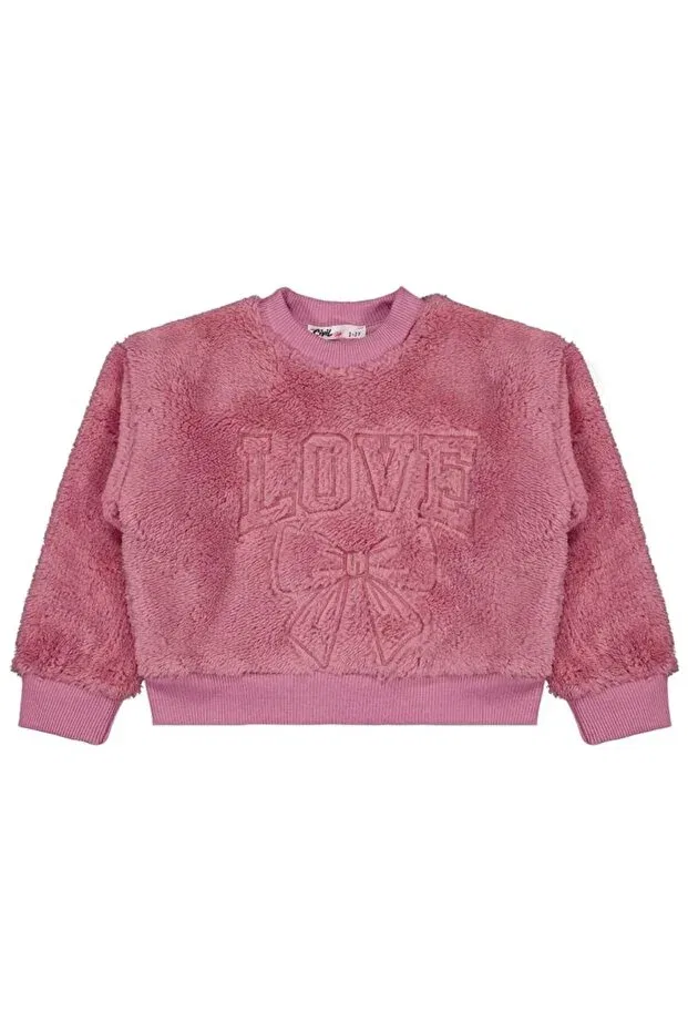 Детские свитшот для девочек с вышивкой Love Civil Girls, Soft Pink