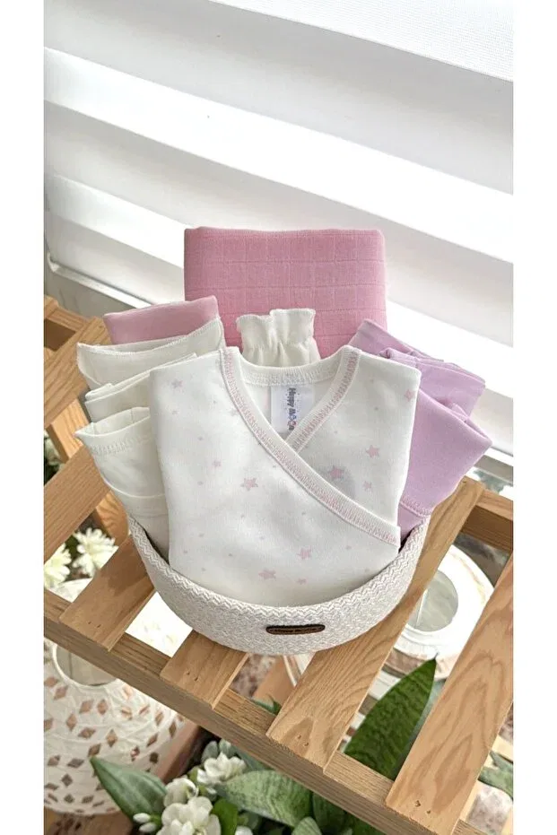 Детский комбинезон хлопковый набор из 10 предметов Happy Moon, Pink
