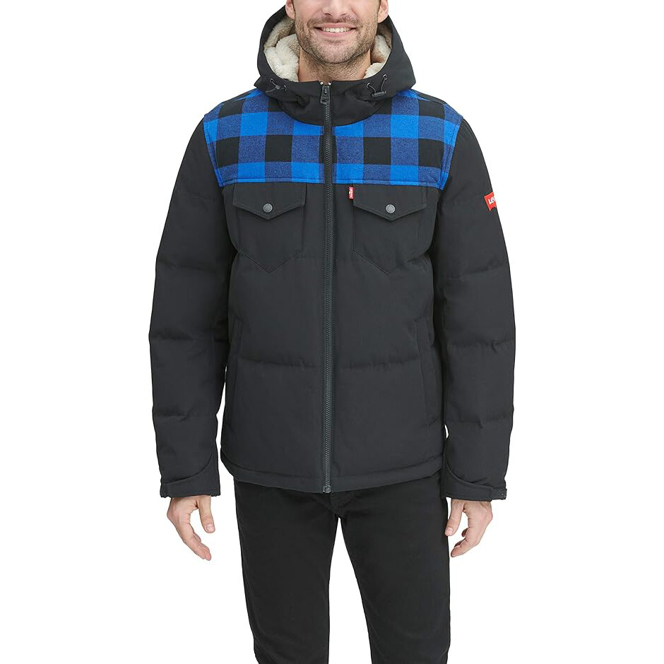 

Мужская куртка Levi's Hooded Military Buffalo Plaid, синий/черный