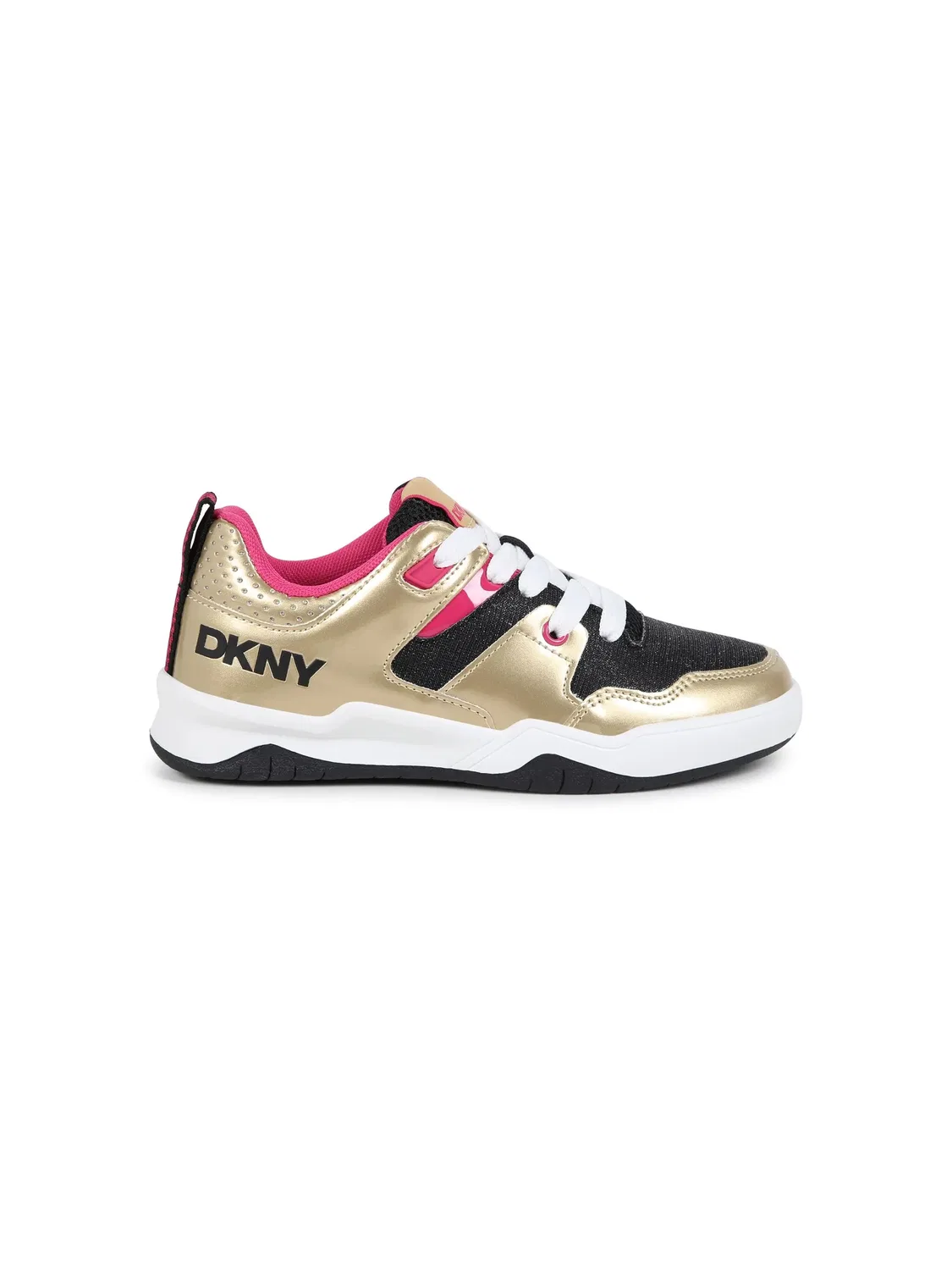 Кеды с металлизированной отделкой DKNY, золотистый — фото 2