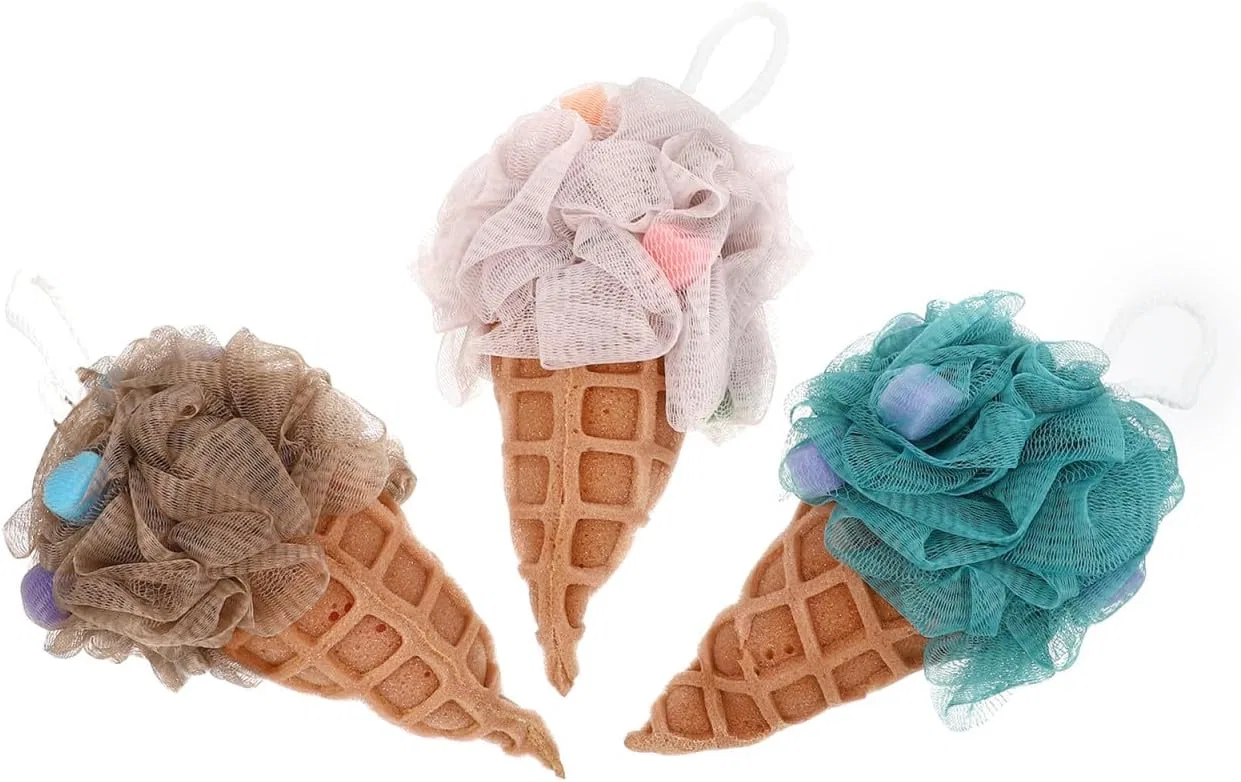 Мочалка для душа Ice Cream, Minkissy, набор 9 шт, 20x14x24 см