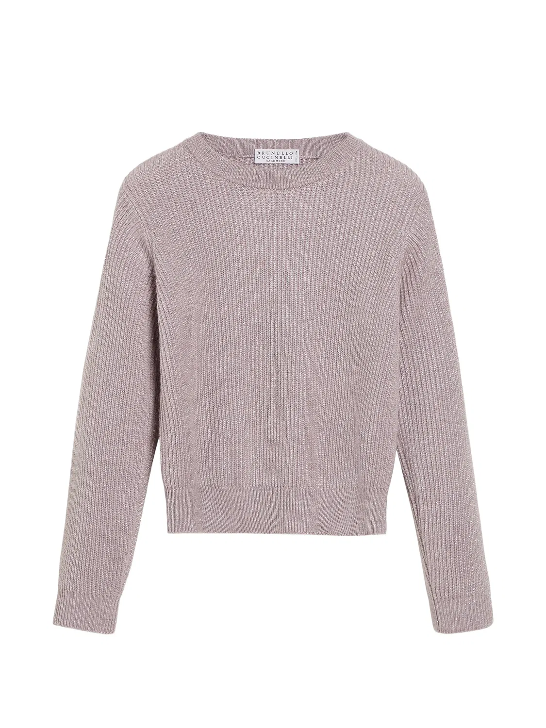 Свитер в рубчик Brunello Cucinelli Kids, розовый