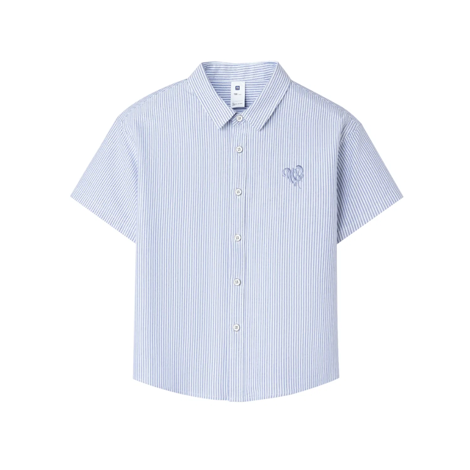 Детская рубашка с воротником в полоску HLA, Light Blue Stripes 02