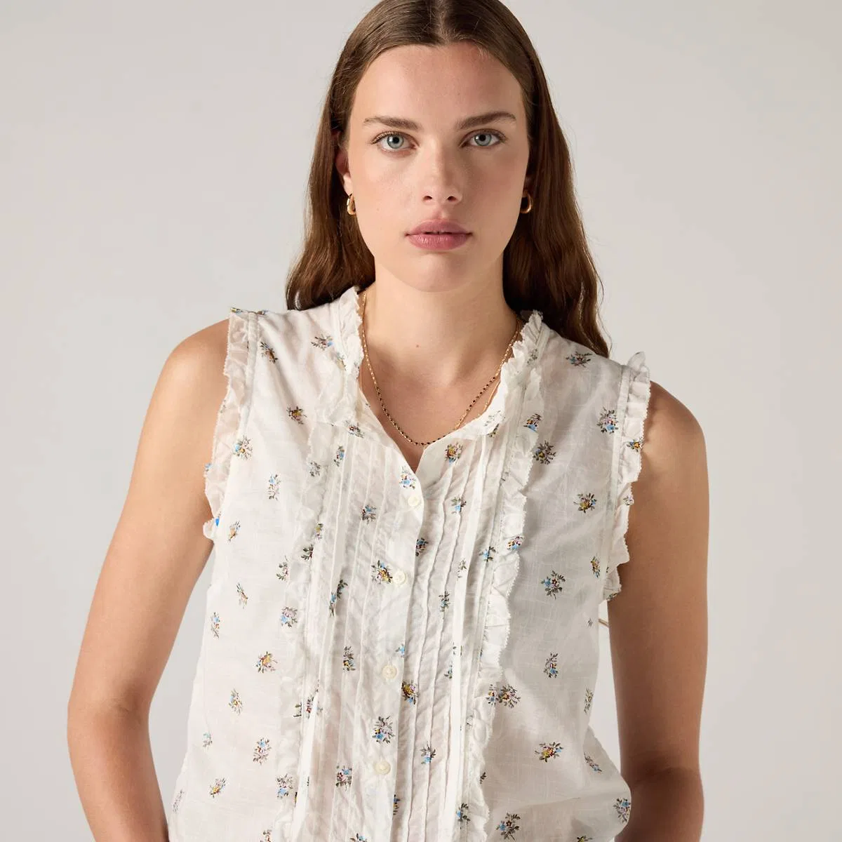 Узкая блузка без рукавов Shelby Levi's, Runa Floral Egret - Multi-Color — фото 2