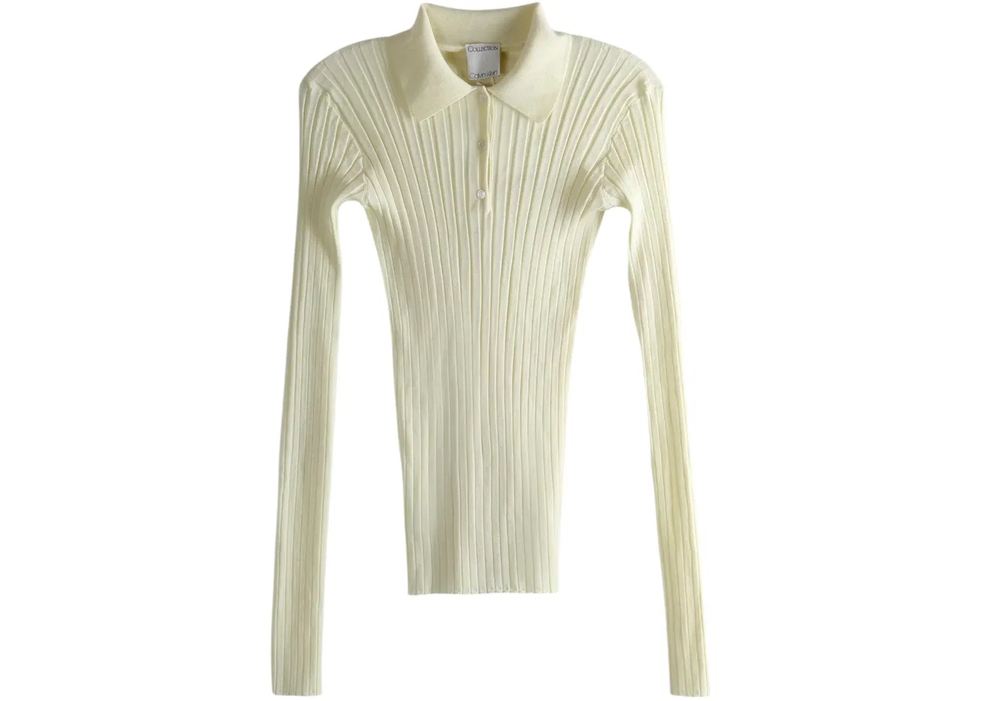 Женское поло с воротником Merino Rib Knt Calvin Klein, Pale Citron
