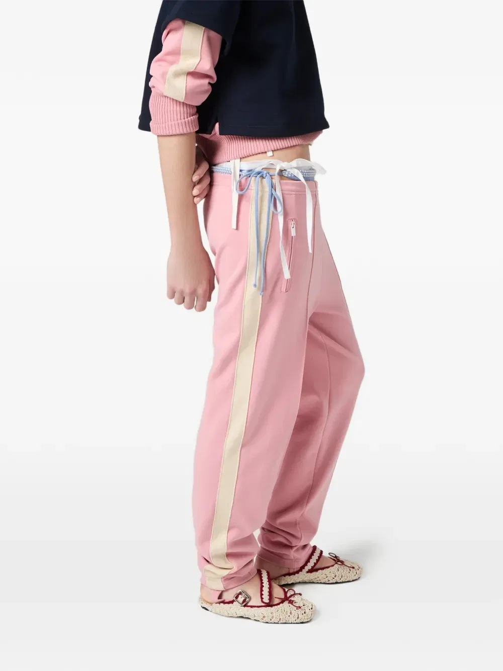 Спортивные брюки из технической ткани Miu Miu, розовый — фото 4