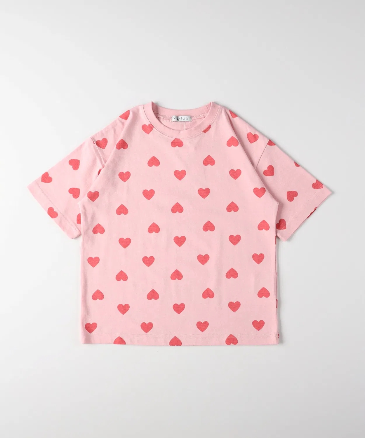 Детская футболка с принтом Heart All-Over VIVIAN BLUE, Pink