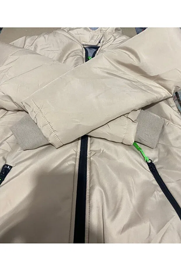 Детское пальто для девочек с флисовой подкладкой Taşdelen Avm, Light Gray — фото 3