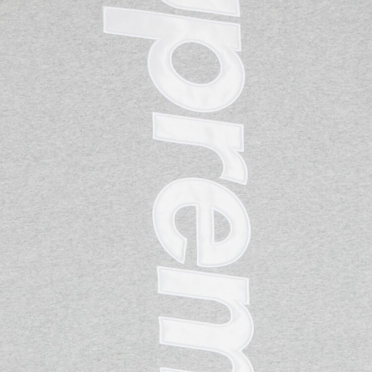 Толстовка Supreme Satin Appliqu  Hooded Sweatshirt 'Heather Grey', серый — фото 4