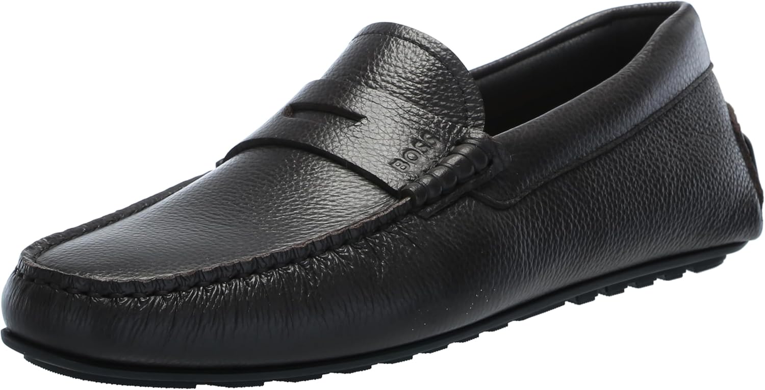 

BOSS Мужские мокасины Noel Grainy Leather, Brown Wood