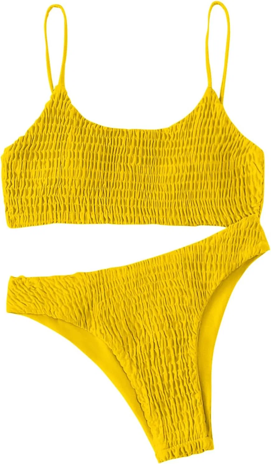 Женский бикини-сет с завышенной талией Push Up, Yellow