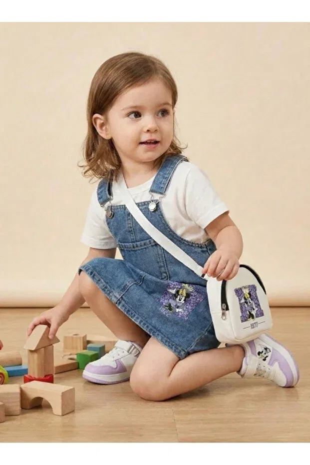 Детское платье-жилет для девочек джинсовое Bag and denim girls' gilet dress Bidi Bidi, Blue-Violet — фото 3