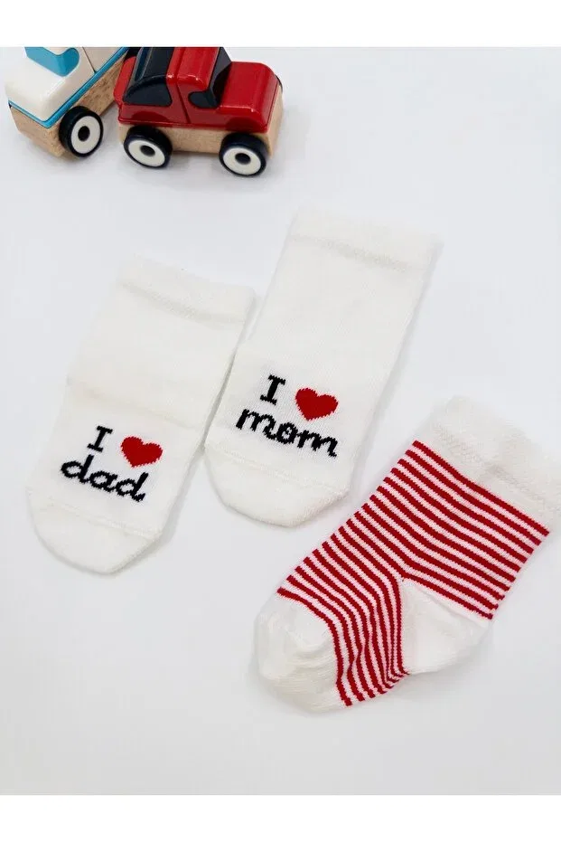 Детские носки для новорожденных хлопковые 3-Piece baby socks Karamila, White — фото 2