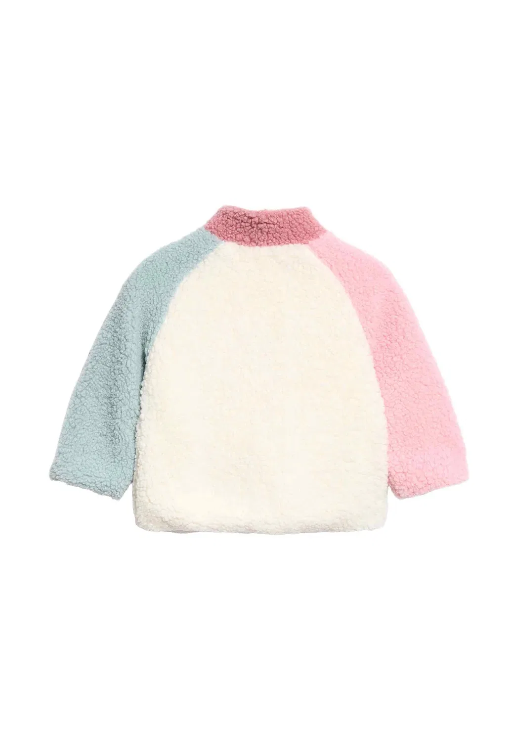 Куртка Borg с цветовыми блоками (0-5 лет). Унисекс - флисовая куртка Marks & Spencer, Cream Mix — фото 2