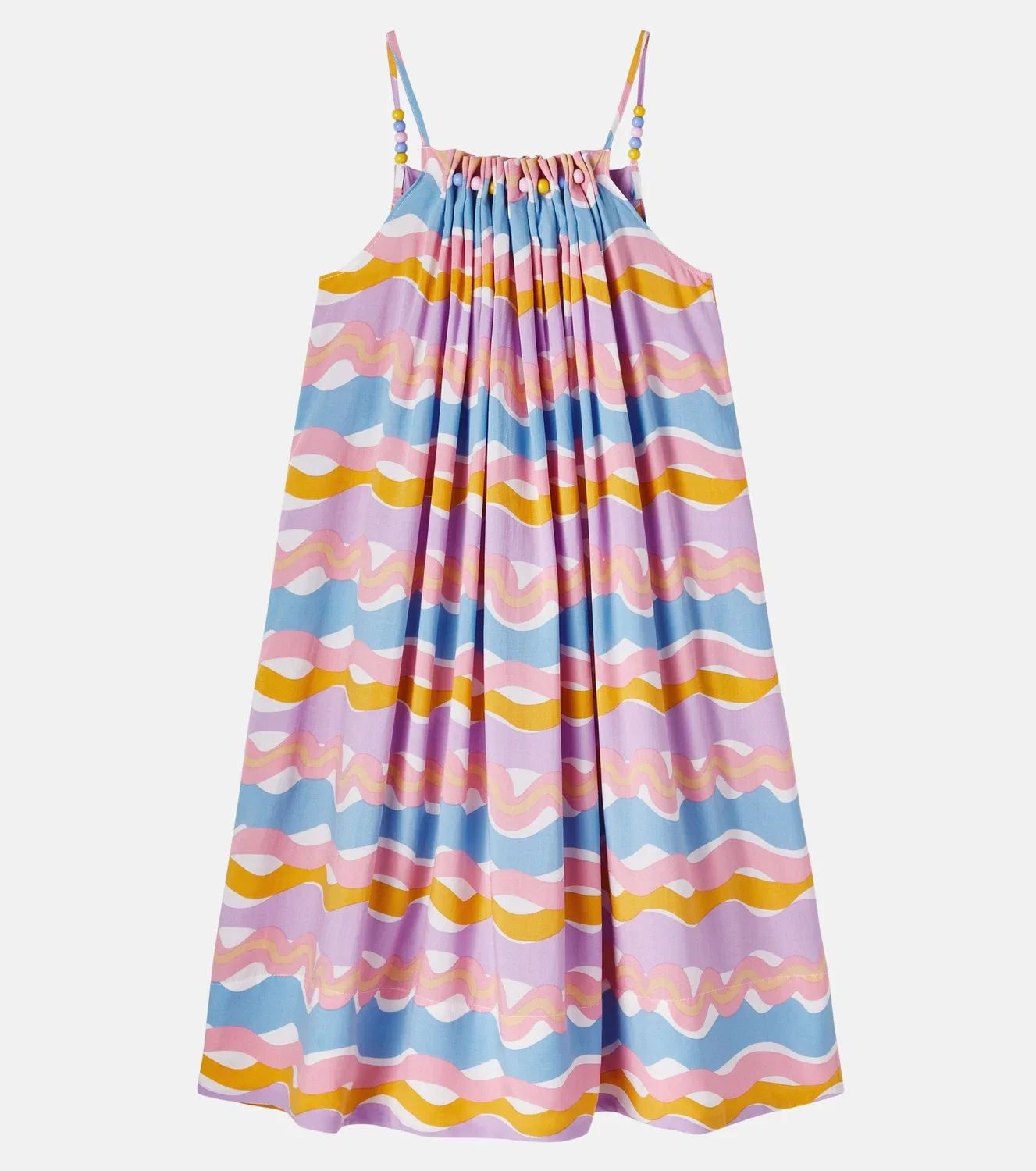 Платье с принтом и бисером Stella Mccartney Kids, мультиколор — фото 3