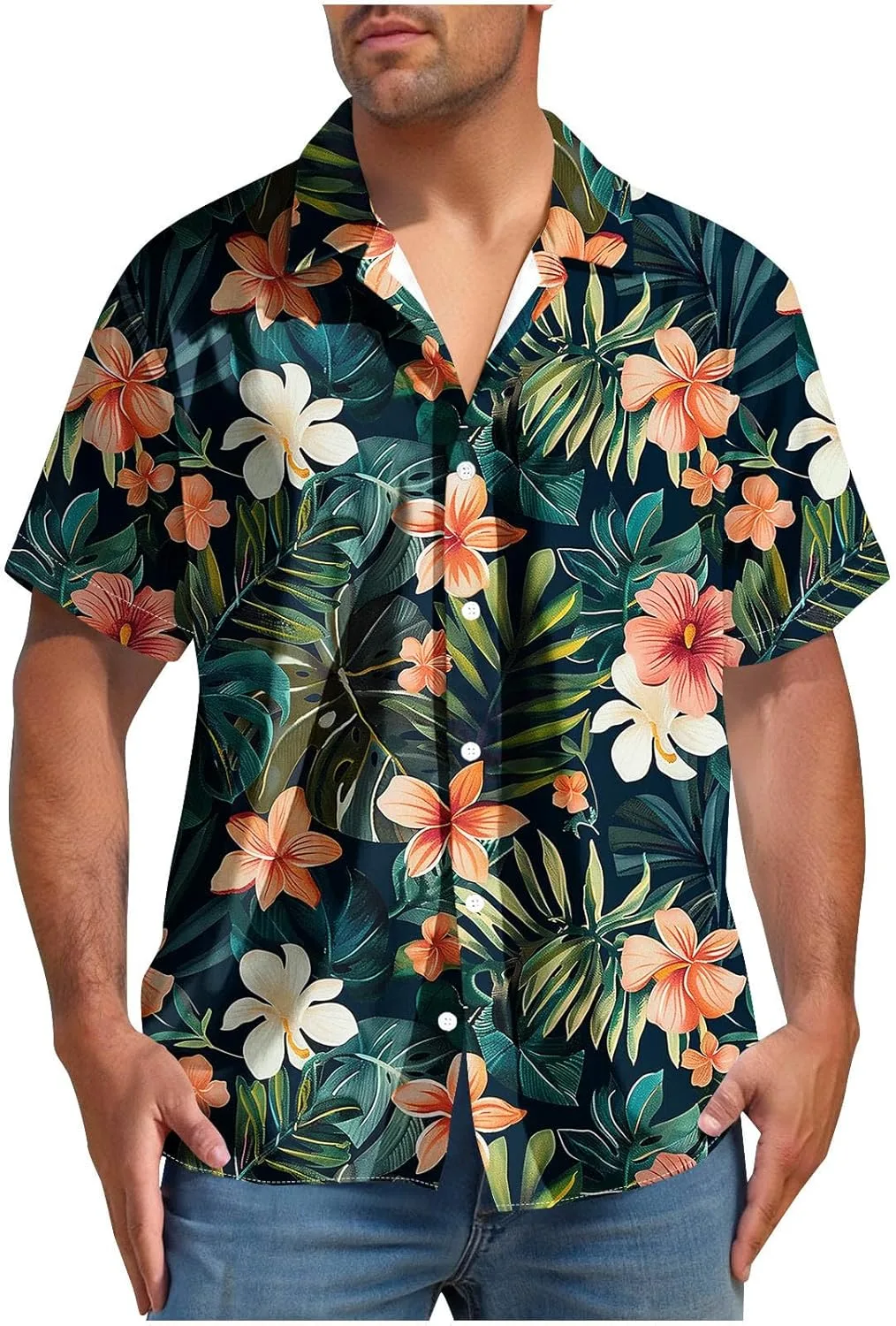 

Гавайская рубашка для мужчин с коротким рукавом