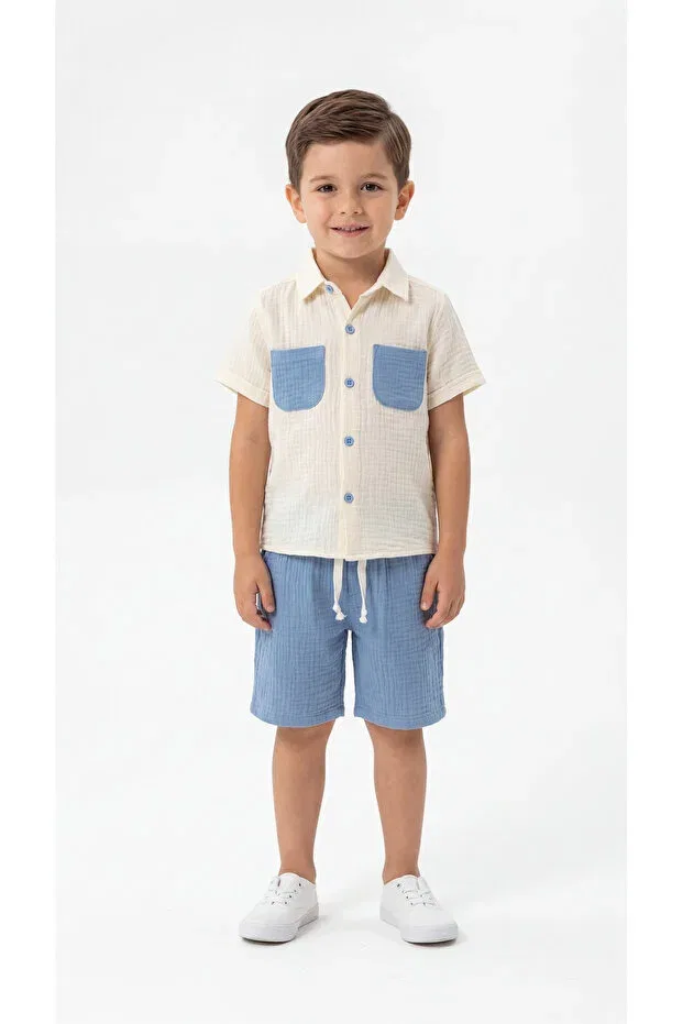 Детский комплект для мальчиков с принтом Mışıl Kids, Blue