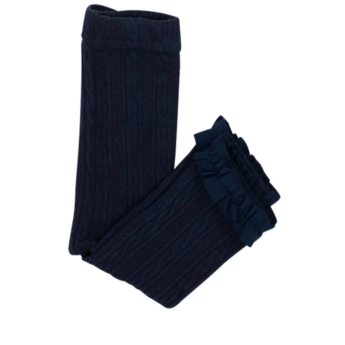 Колготки без стоп с вязаным узором RuffleButts, Dark Navy — фото 2