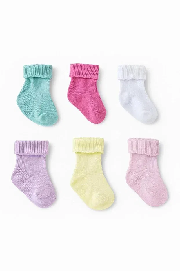 Детские носки для новорожденных хлопковые 6-pack Cotton Concon, Multicolor — фото 2