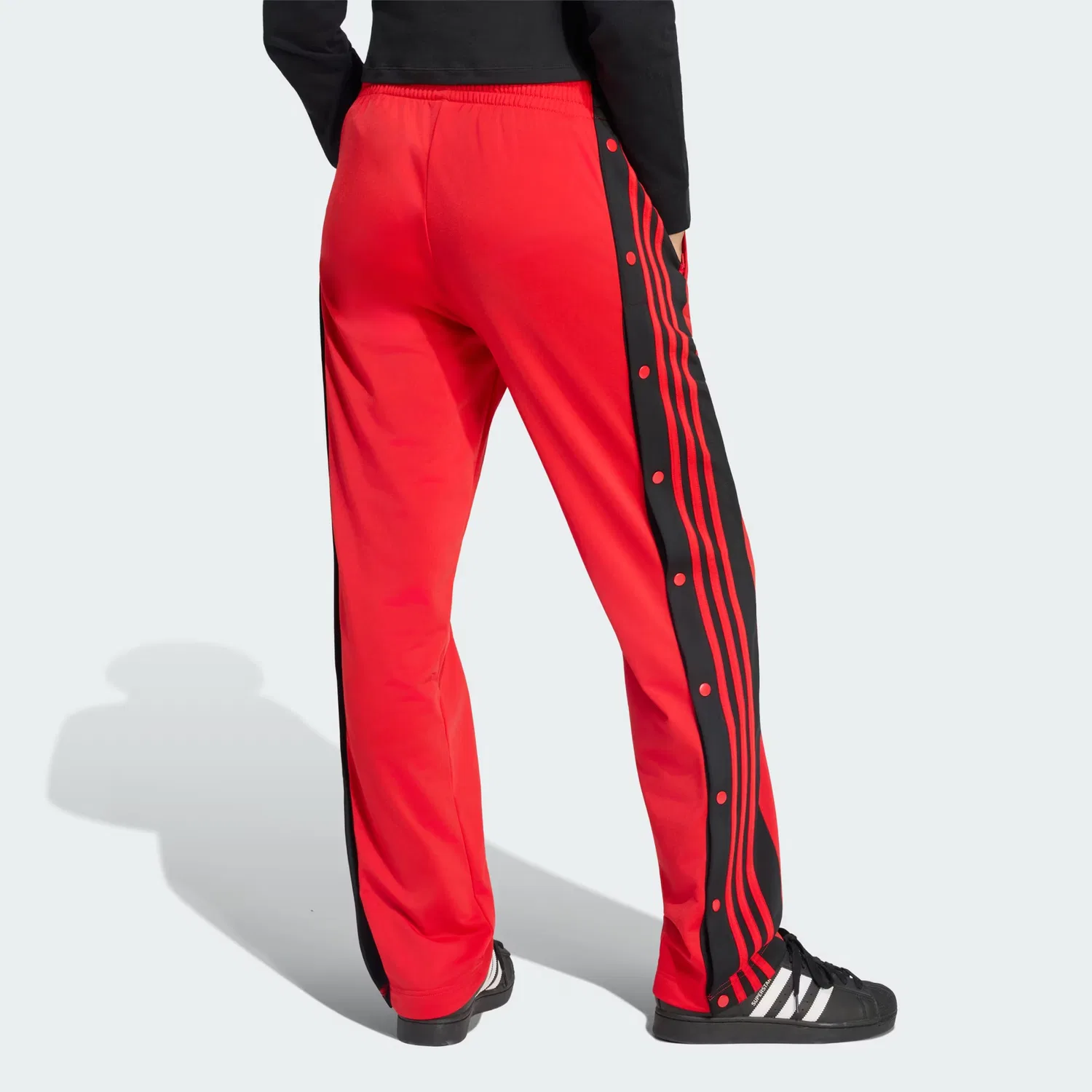 Женские спортивные брюки свободного кроя Adibreak Adidas Originals, красно-черный — фото 2