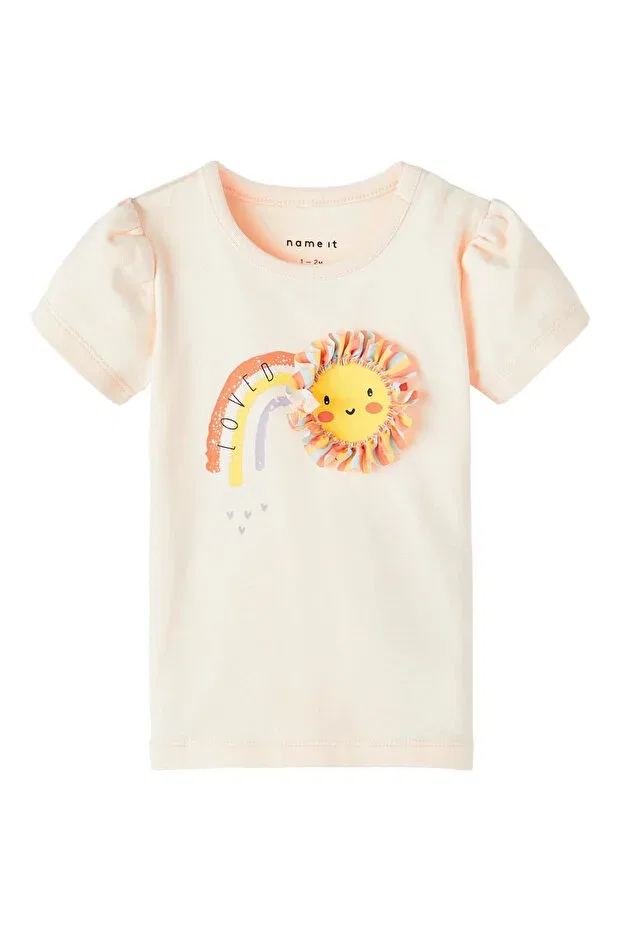 Детское для девочек футболка с принтом Name It, Créme De Pêche