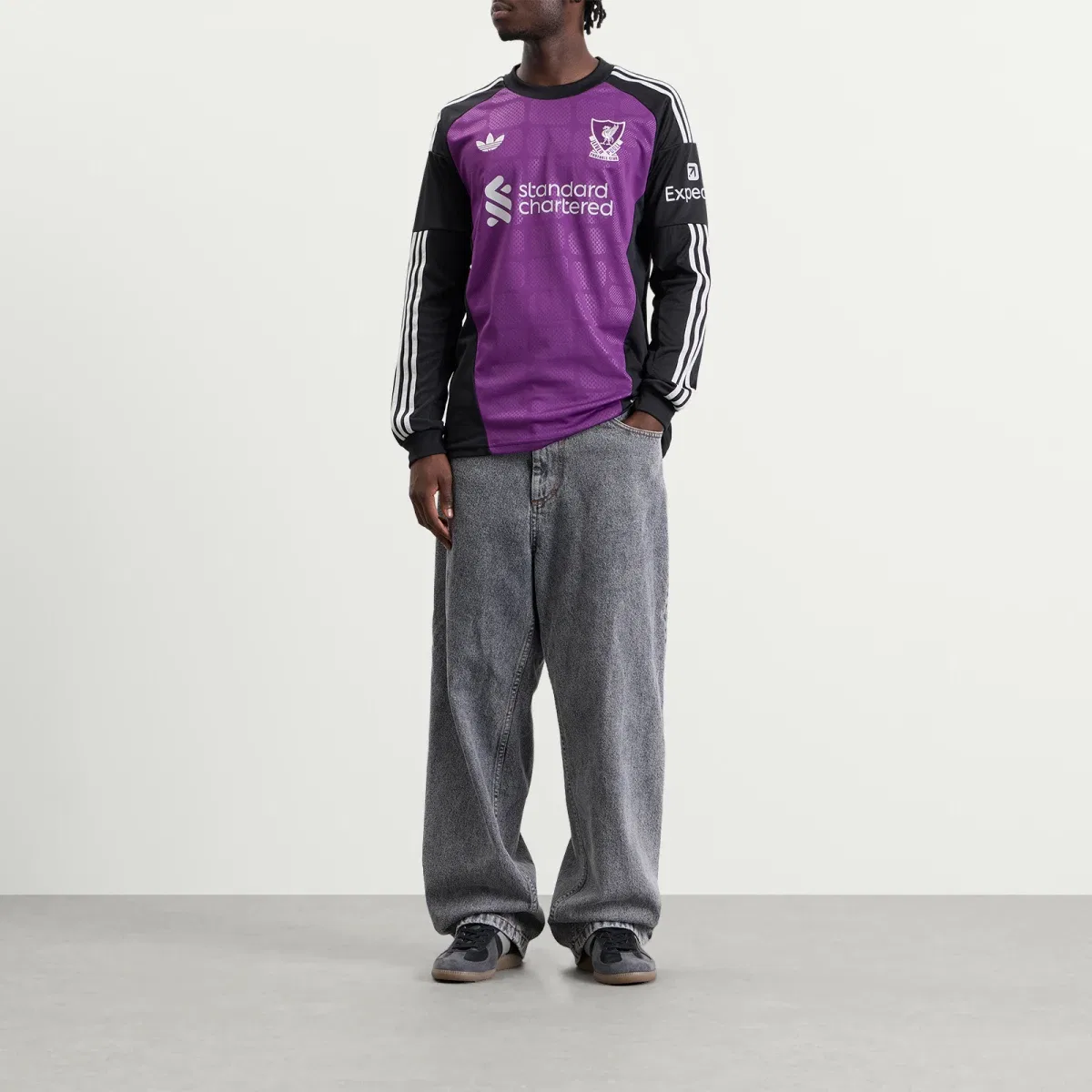 Футболка с длинным рукавом Liverpool FC Away Goalkeeper Jersey Adidas, Tribe Purple & Black — фото 4