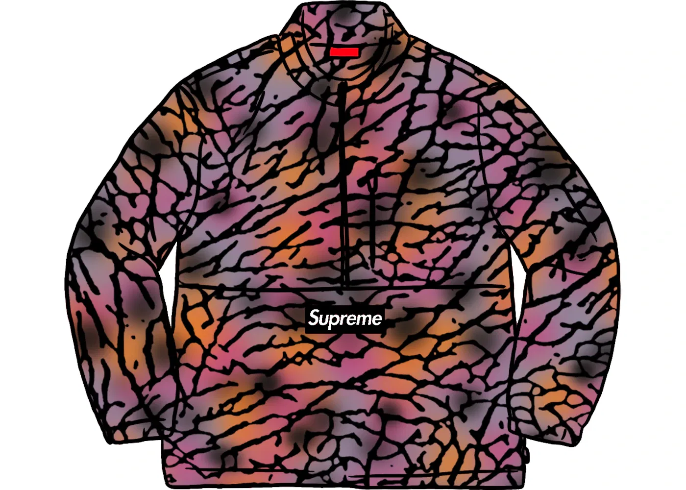 Мужской свитшот с молнией на половину Supreme Pullover (FW20), Purple Treebark Camo