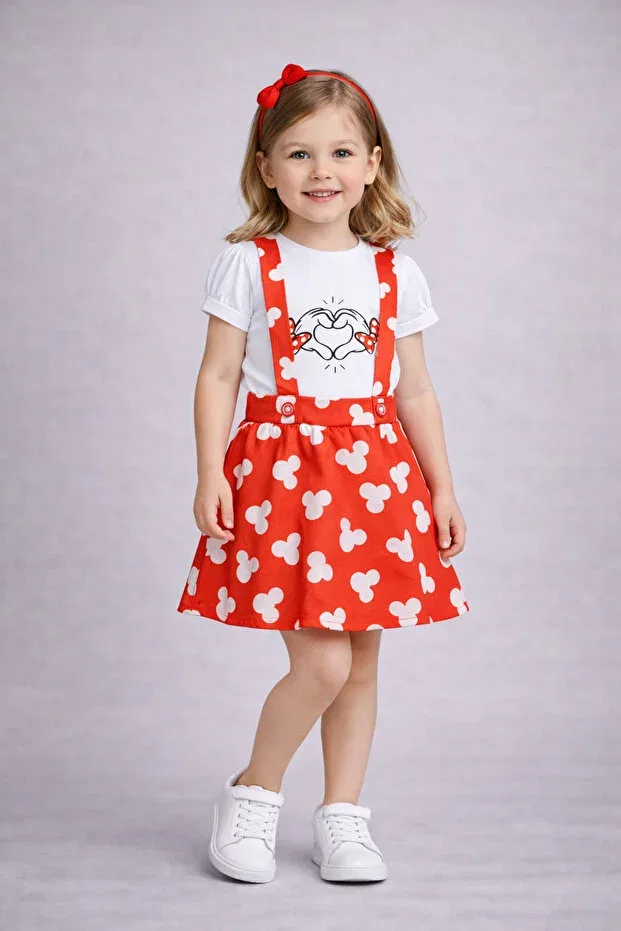 Детский комплект для девочек из поплина Party Beray Bebe, Red