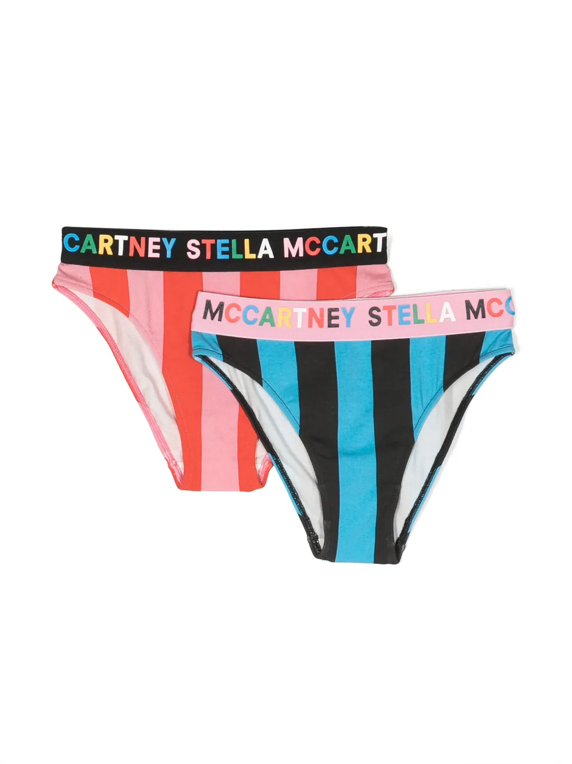 Упаковка из двух трусиков с полосатым логотипом на поясе Stella McCartney, розовый