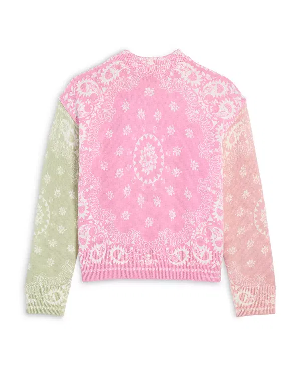 Детский свитер с принтом Aqua x Agua Bendita Girls' Bandana Sweatshirt, Pink Multi — фото 2