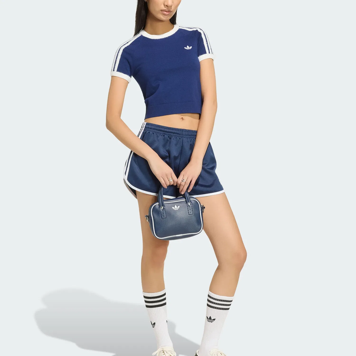 Женская футболка с длинным рукавом Adidas Originals, Dark Blue/White — фото 4