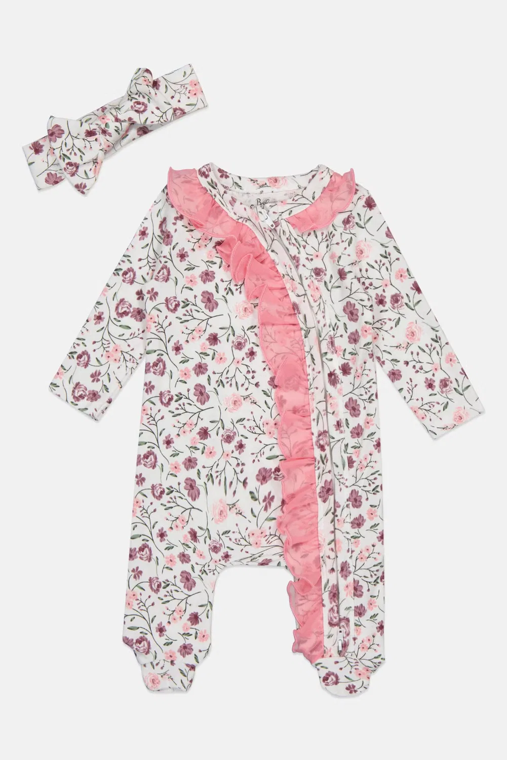 Боди-комбинезон с длинным рукавом с принтом Baby Essentials, разноцветный — фото 2