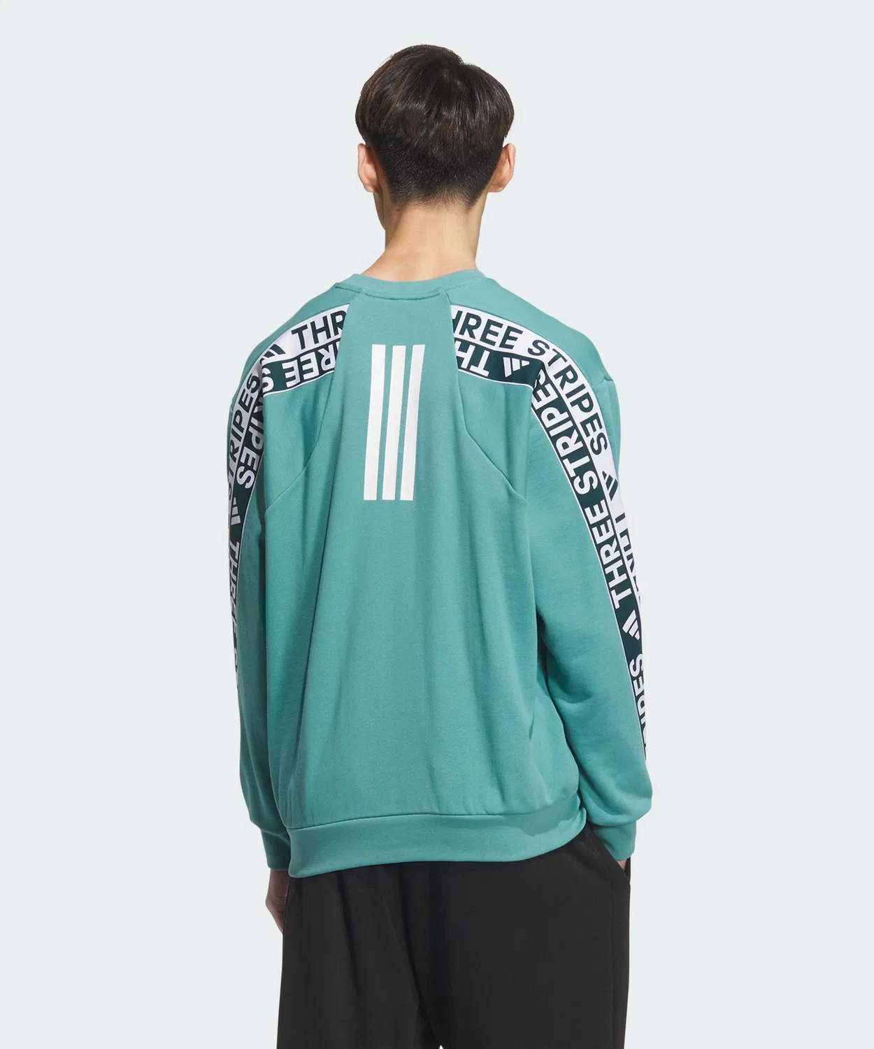 Мужской свитшот с длинным рукавомиз плотного футера Adidas, Blue — фото 2