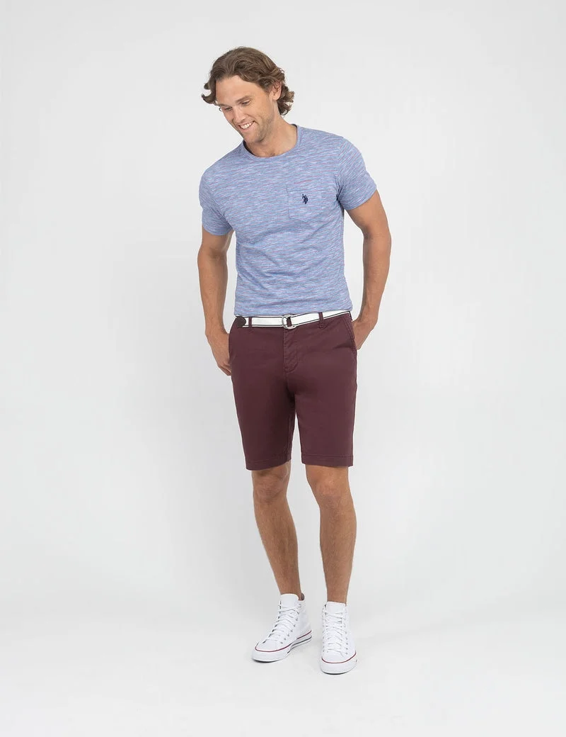 Мужские шорты U.S. Polo Assn. Hartford Belted, бордовый — фото 4