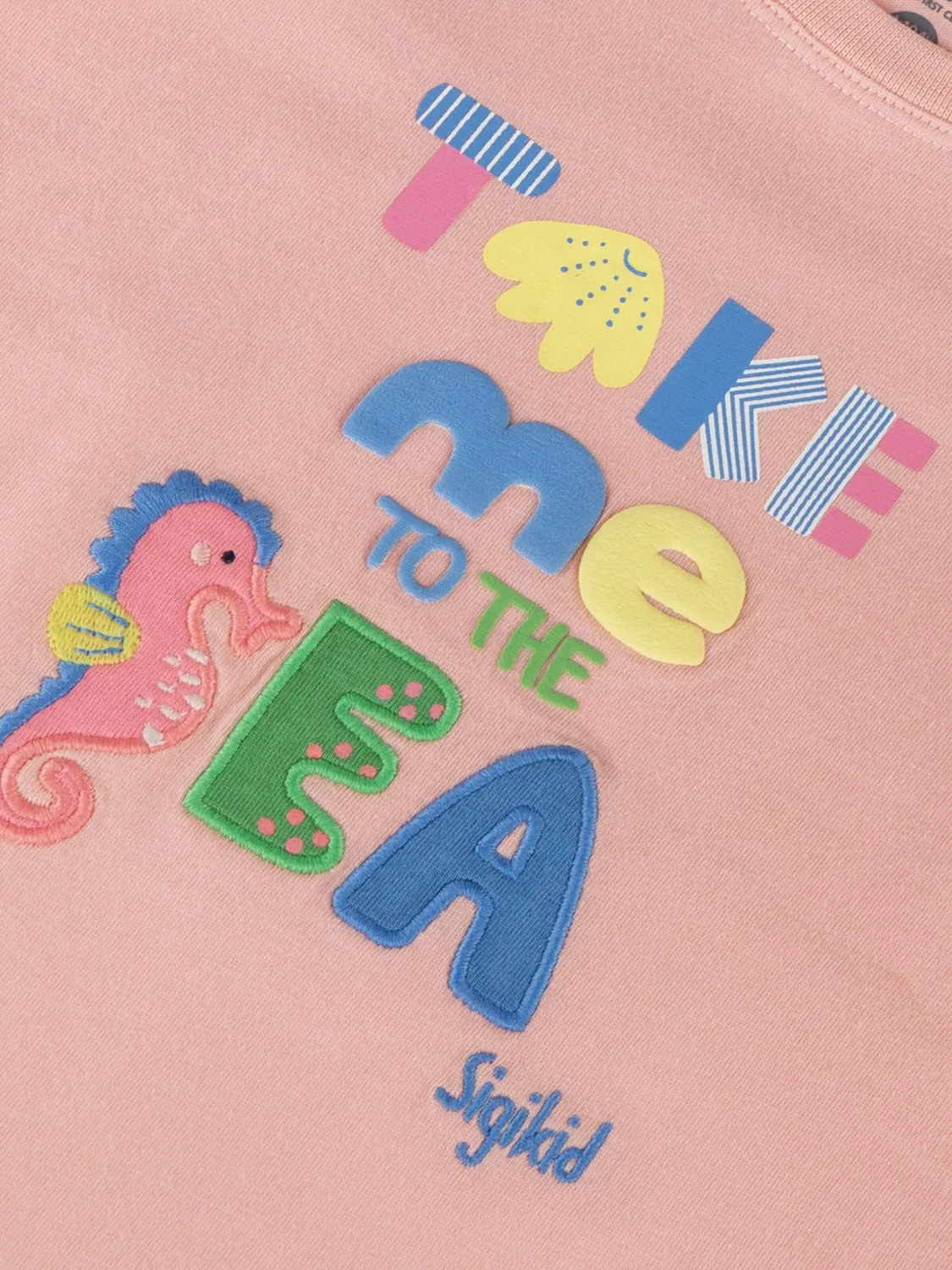 Футболка Sigikid T-Shirt Summer Vibes розового цвета — фото 4