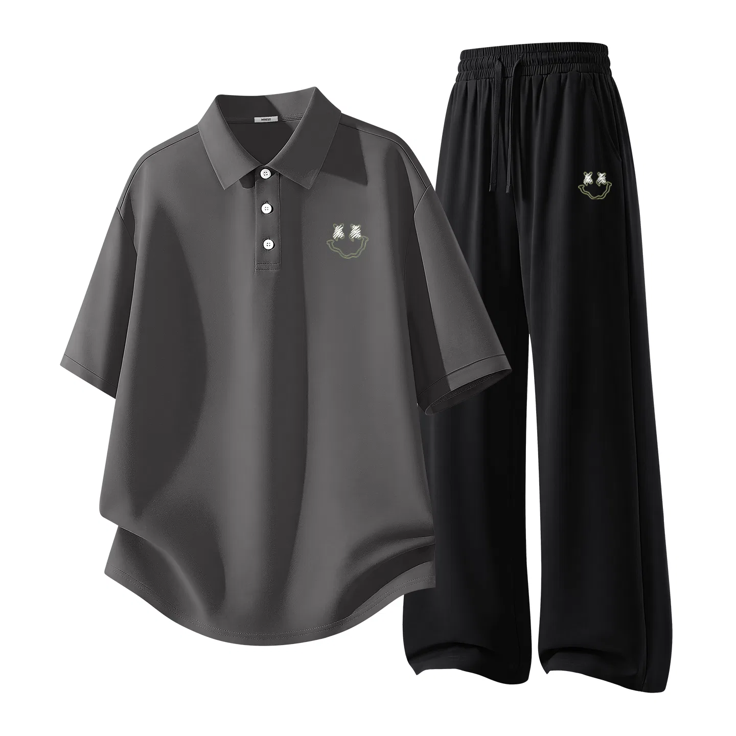 Детский комплект спортивной одежды С принтом 2 Pack MINISO, Dark Gray Black
