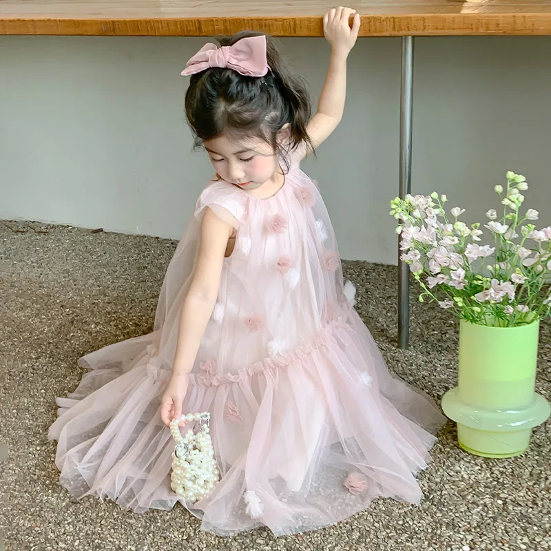 Детское платье для девочек с принтом Lanza, Dusty Pink — фото 3