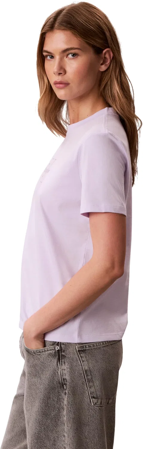 Женская футболка с принтом Classic Monologo Calvin Klein, Multi (Island Lilac) — фото 4