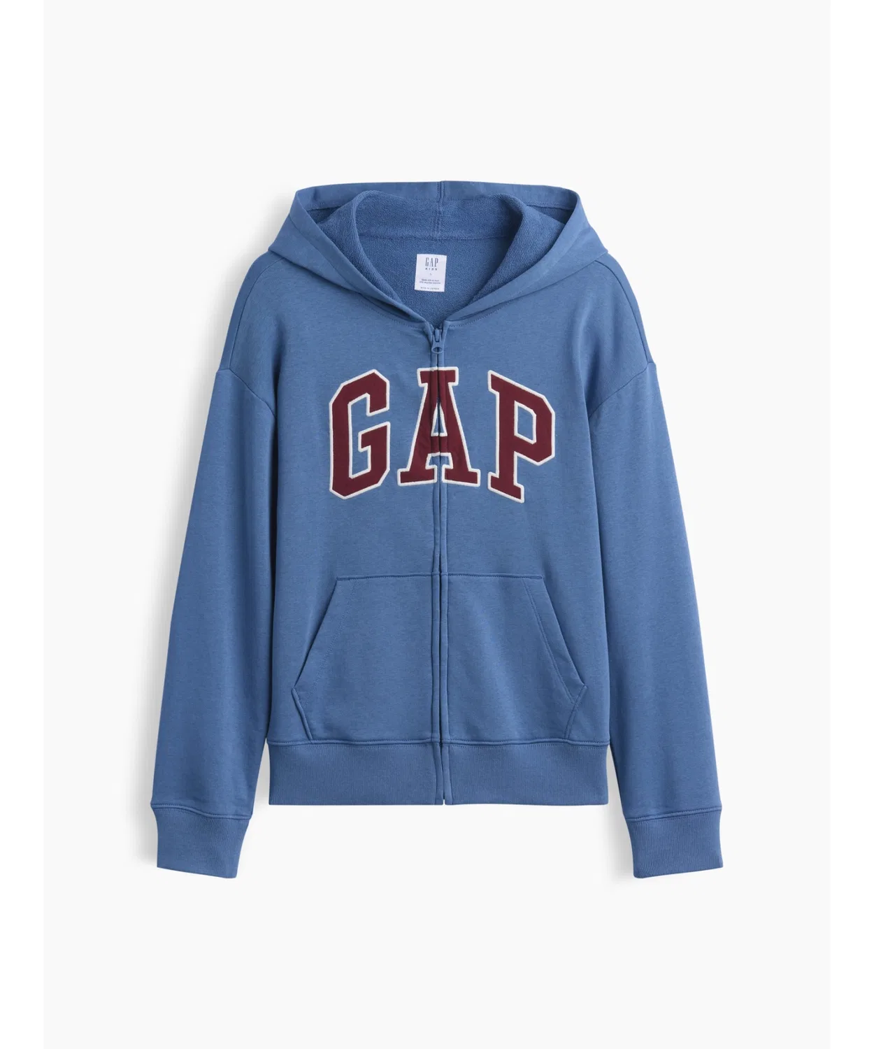 Детская кофта-худи из футера с принтом GAP Logo, с длинным рукавом Relaxed Fit GAP, Blue — фото 2
